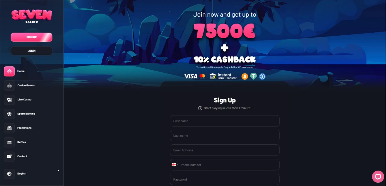 Seven Casino Homepage