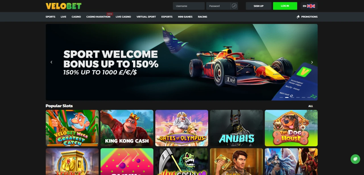 VeloBet Homepage